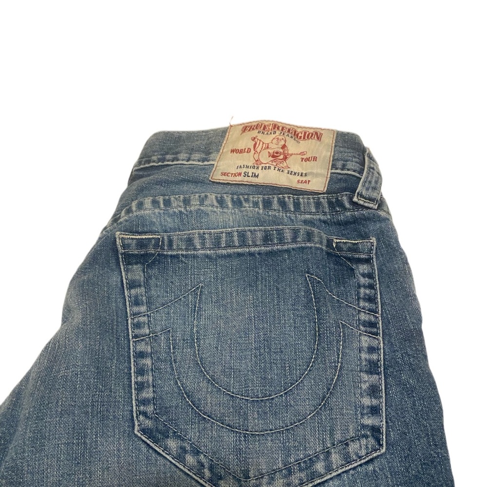 True Religion Mens light blue jeans Slim Size 34 - Picture 3 of 4
